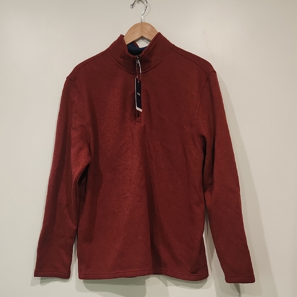 NWT! Izod Red Quarter-Zip Pullover‎ Men's - Picture 1 of 5